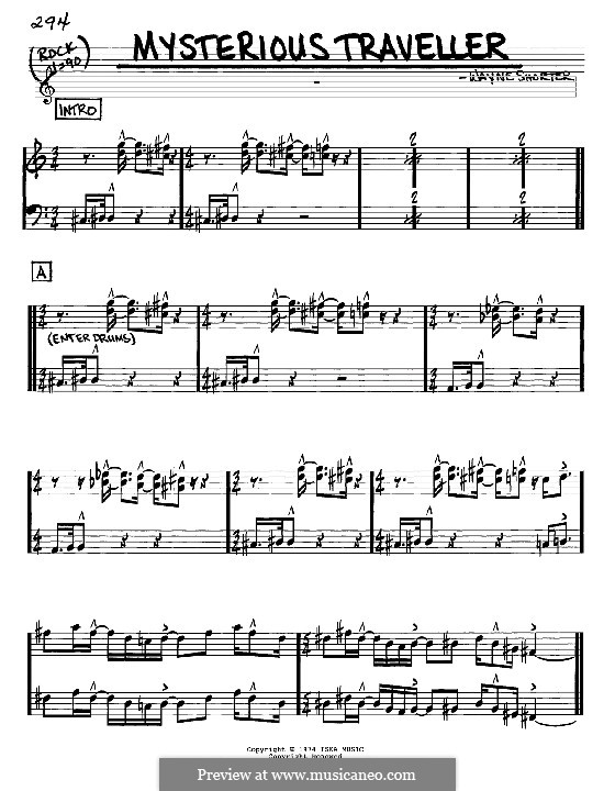Mysterious Traveller: Melodie und Akkorde - Instrumente in Es by Wayne Shorter