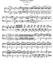 Ouvertüre für Klavier, vierhändig in F-Dur, D.675: Erste und zweite Stimme by Franz Schubert