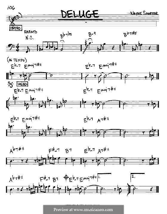 Deluge: Melodie und Akkorde - Instrumente im Bassschlüssel by Wayne Shorter