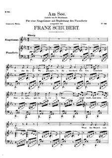 Am See, D.746: Klavierauszug mit Singstimmen by Franz Schubert