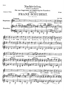 Nachtviolen, D.752: C-Dur by Franz Schubert