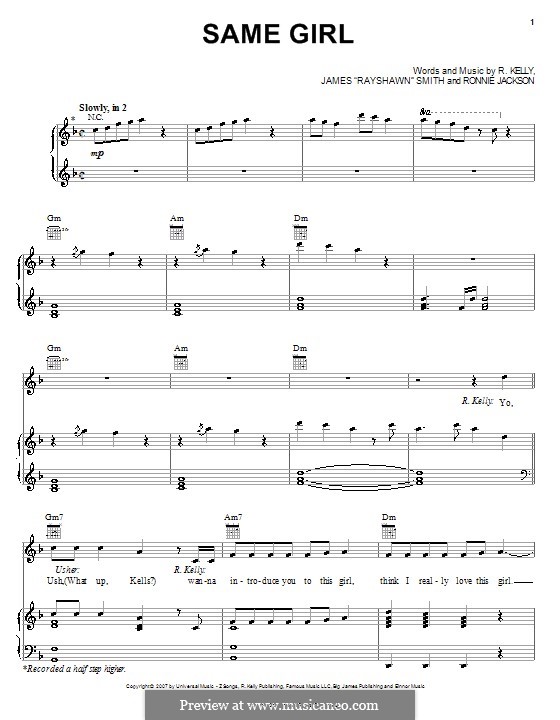 Same Girl (R Kelly with Usher): Für Stimme und Klavier (oder Gitarre) by James 'Rayshawn' Smith, Ronnie Jackson