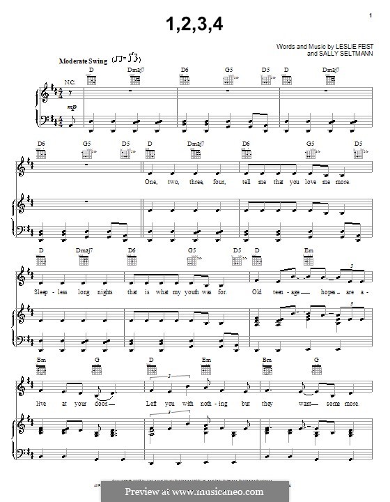 1234: Für Stimme und Klavier (oder Gitarre) by Leslie Feist, Sally Seltmann