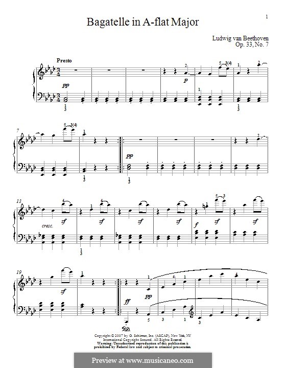 Bagatellen, Op.33: Bagatelle Nr.7 by Ludwig van Beethoven