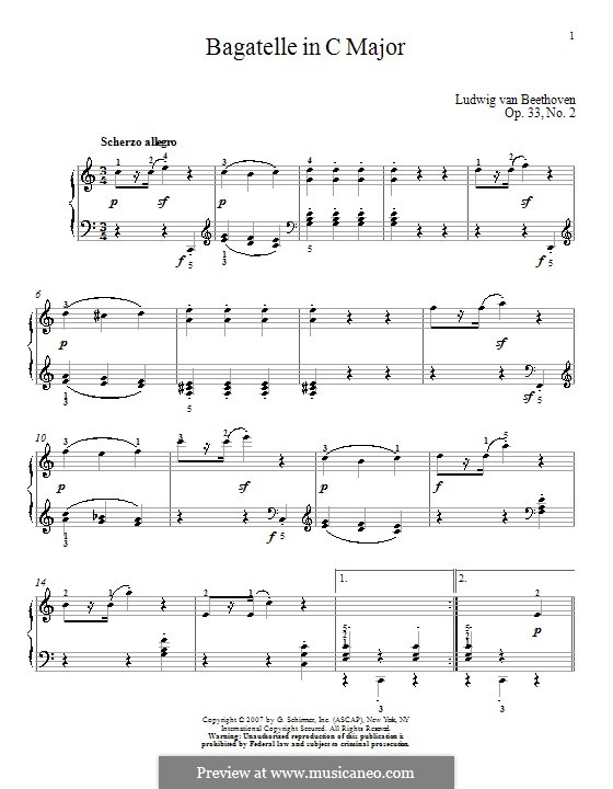Bagatellen, Op.33: Bagatelle Nr.2 by Ludwig van Beethoven