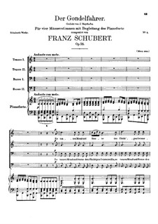 Der Gondelfahrer, D.809 Op.28: Der Gondelfahrer by Franz Schubert