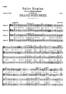 Salve Regina, D.811 Op.149: Salve regina by Franz Schubert