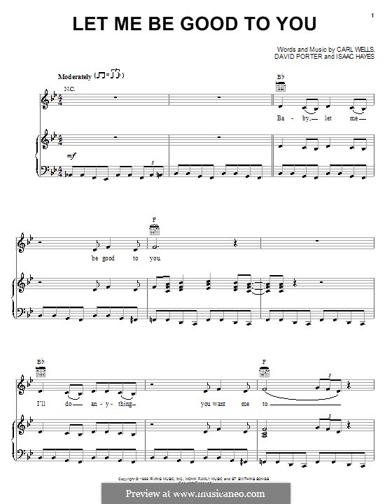 Let Me Be Good To You (Carla Thomas): Für Stimme und Klavier (oder Gitarre) by Carl Wells, David Porter