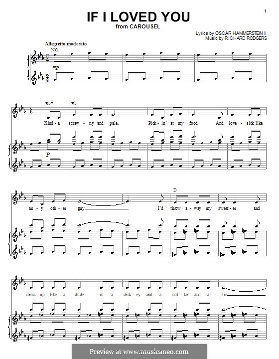 If I Loved You (from Carousel): Für Stimme mit Klavier oder Gitarre by Richard Rodgers