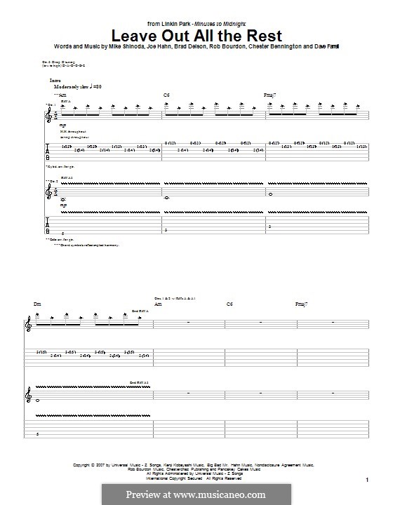 Leave Out All the Rest (Linkin Park) von B. Delson, C. Bennington, D ...