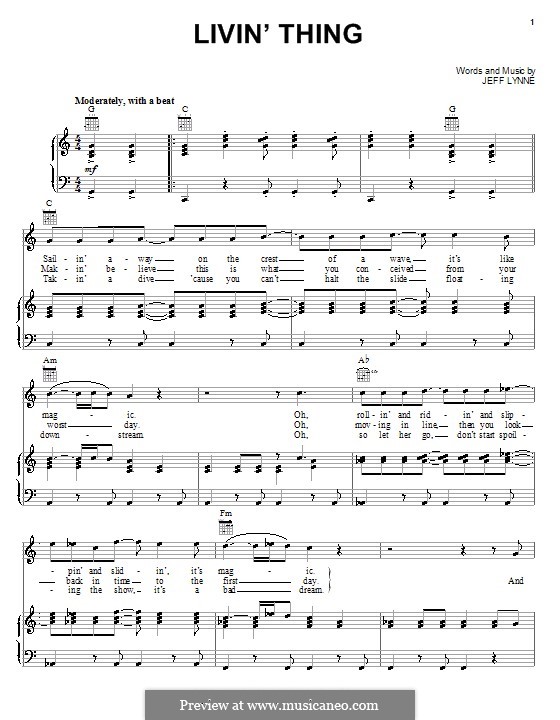 Livin' Thing (Electric Light Orchestra) von J. Lynne Noten auf MusicaNeo