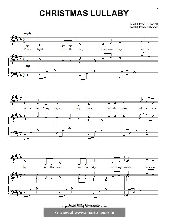 Christmas Lullaby (Mannheim Steamroller): Für Klavier by Chip Davis