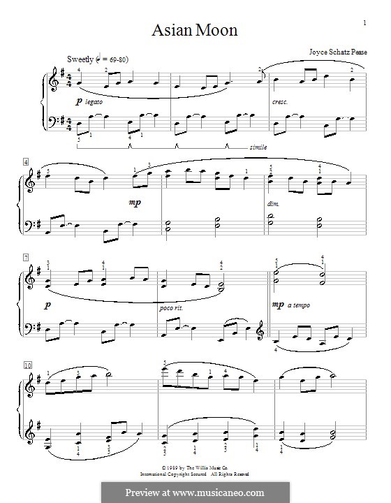 Asian Moon: Für Klavier by Joyce Schatz Pease