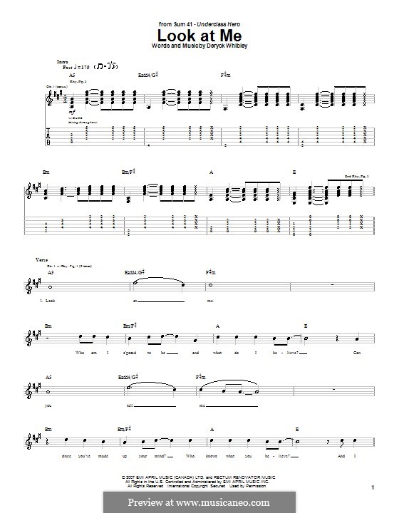 Look at Me (Sum 41): Für Gitarre mit Tab by Deryck Whibley