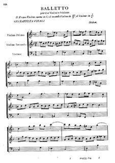 Ballett für zwei Violinen und Violone: Ballett für zwei Violinen und Violone by Giovanni Battista Vitali