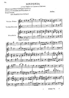 Sinfonie für zwei Violinen und Klavier: Sinfonie für zwei Violinen und Klavier by Giovanni Battista Vitali