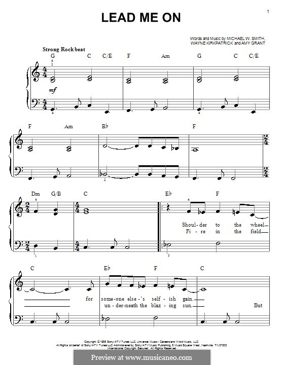 Lead Me On: Für Klavier, leicht by Michael W. Smith, Wayne Kirkpatrick