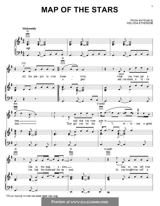 Map of the Stars: Für Stimme und Klavier (oder Gitarre) by Melissa Etheridge