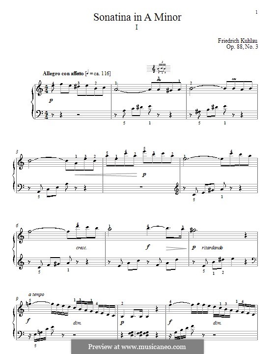Vier Sonatinen, Op.88: Sonatine Nr.3 by Friedrich Kuhlau