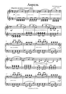 Nr.4 April (Schneeglöckchen): Für Klavier (Noten von hohem Qualität) by Pjotr Tschaikowski