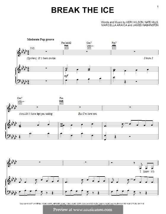 Break the Ice (Britney Spears): Für Stimme und Klavier (oder Gitarre) by James Washington, Keri Lynn Hilson, Marcella Araica, Floyd Nathaniel Hills