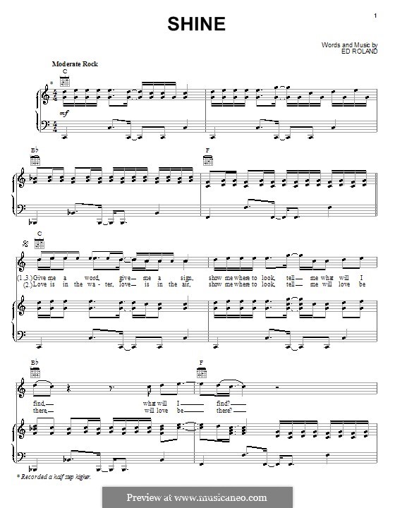 Shine (Collective Soul): Für Stimme und Klavier (oder Gitarre) by Ed Roland