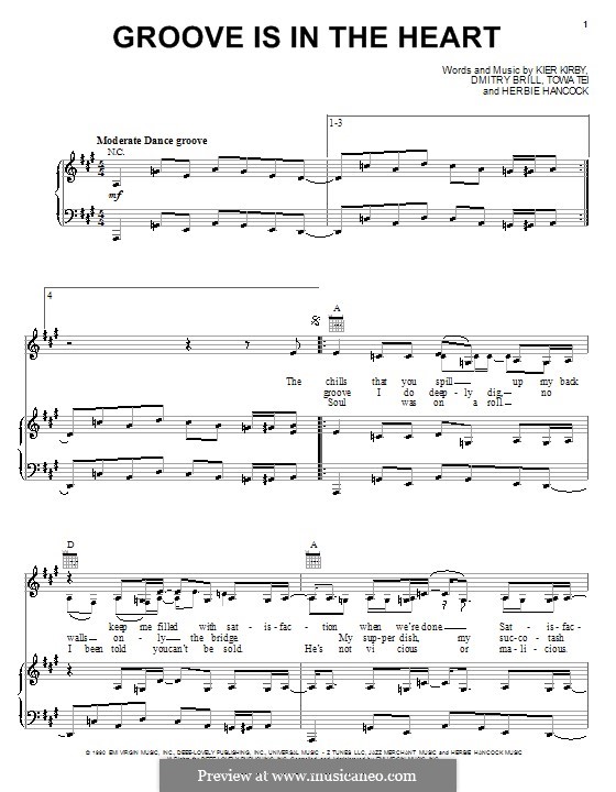 Groove is in the Heart (Deee-Lite): Für Stimme und Klavier (oder Gitarre) by Dmitry Brill, Herbie Hancock, Kier Kirby