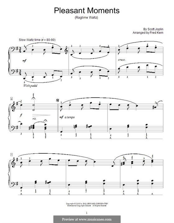 Pleasant Moments: Für Klavier by Scott Joplin
