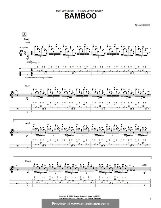 Bamboo: Für Gitarre mit Tabulatur by Joe Satriani