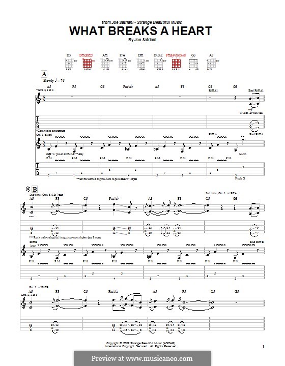What Breaks a Heart: Für Gitarre mit Tabulatur by Joe Satriani