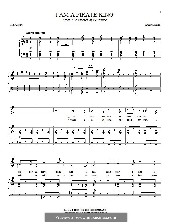 I am a Pirate King: Für Stimme und Klavier (oder Gitarre) by Arthur Sullivan