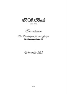 Nr.1 in C-dur, BWV 772: Für zwei Violinen – Partitur und Stimmen by Johann Sebastian Bach