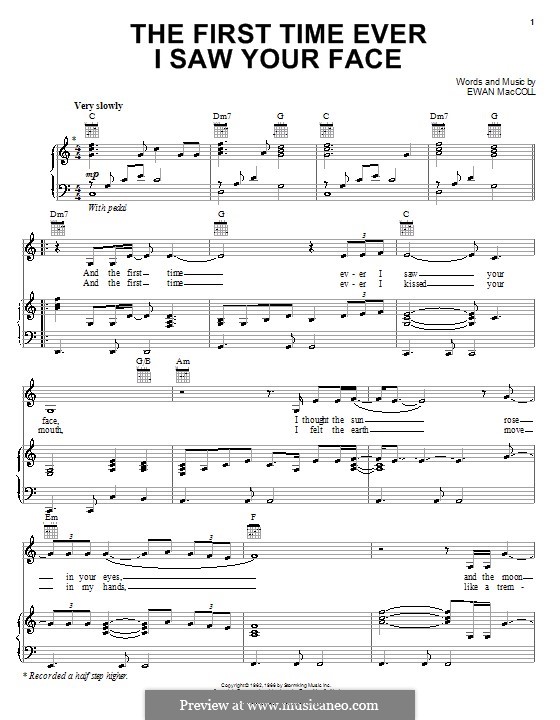 The First Time Ever I Saw Your Face: Für Stimme mit Klavier oder Gitarre (Leona Lewis) by Ewan MacColl