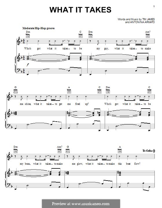 What It Takes (Aaron Doyle): Für Stimme und Klavier (oder Gitarre) by Antonina Armato, Timothy James