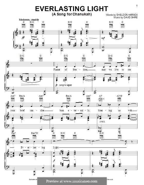Everlasting Light (A Song for Chanukah): Für Stimme und Klavier (oder Gitarre) by David Shire