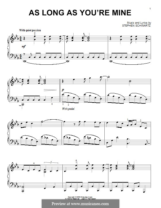 As Long as You're Mine (from Wicked): Für Klavier by Stephen Schwartz