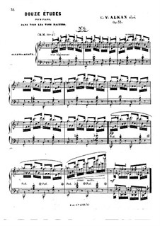 Zwölf Etüden in allen Dur-Tonarten, Op.35: Etüde Nr.6 by Charles-Valentin Alkan