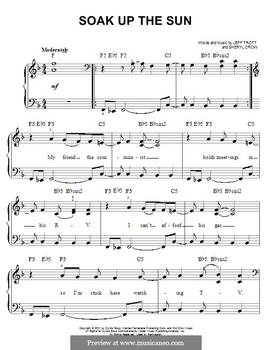 Soak Up the Sun: Einfache Noten für Klavier by Jeffrey Trott