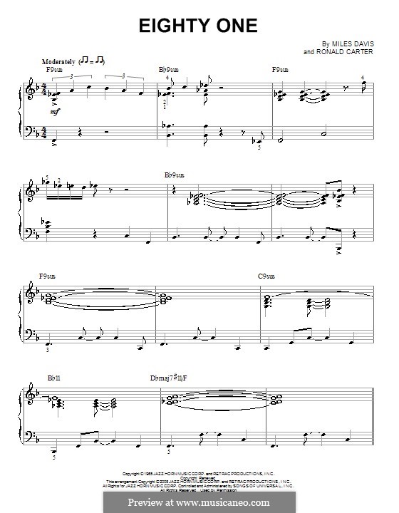 Eighty One: Für Klavier by Ronald Carter
