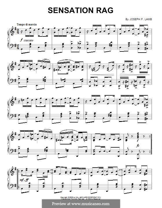 Sensation Rag: Für Klavier by Joseph Francis Lamb