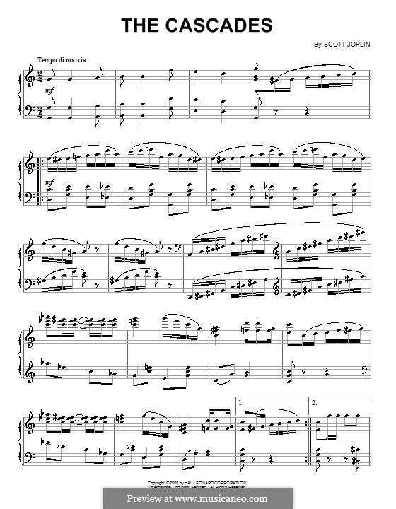 The Cascades: Für Klavier by Scott Joplin