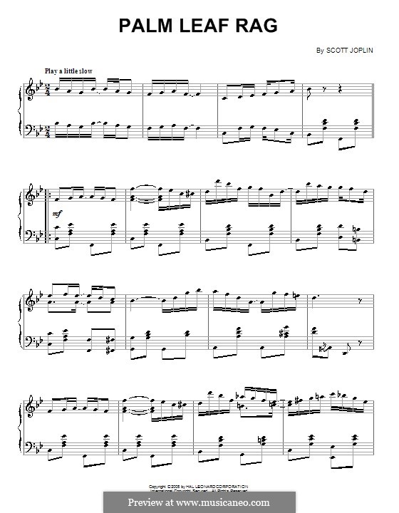 Palm Leaf Rag: Für Klavier (Noten von hohem Qualität) by Scott Joplin