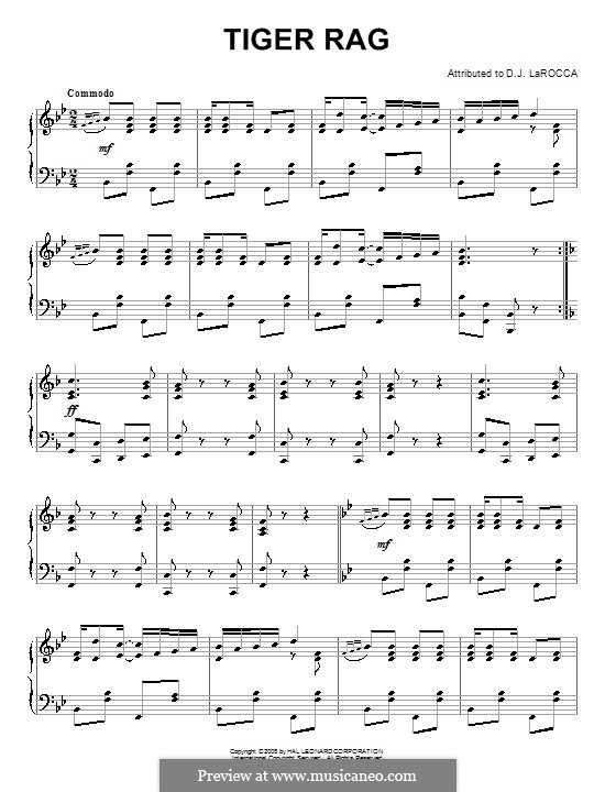 Tiger Rag: Für Klavier by D.J. LaRocca