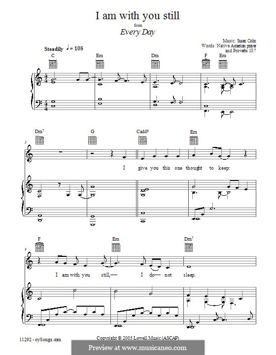 I Am With You Still: Für Stimme und Klavier (oder Gitarre) by Susan Colin