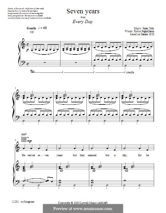 Seven Years: Für Stimme und Klavier (oder Gitarre) by Susan Colin