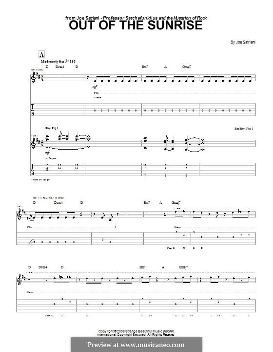 Out of the Sunrise: Für Gitarre mit Tabulatur by Joe Satriani