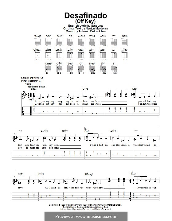 Desafinado (Slightly Out of Tune): Für Gitarre by Antonio Carlos Jobim