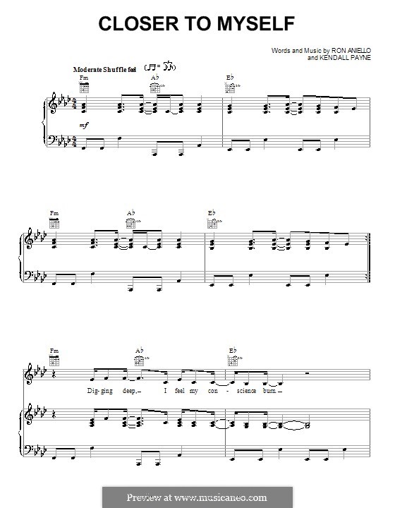 Closer to Myself (Kendall Payne): Für Stimme und Klavier (oder Gitarre) by Ron Aniello