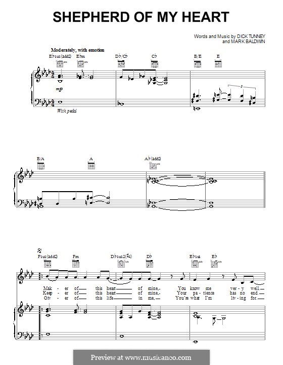 Shepherd of My Heart (Sandi Patty): Für Stimme und Klavier (oder Gitarre) by Dick Tunney, Mark Baldwin
