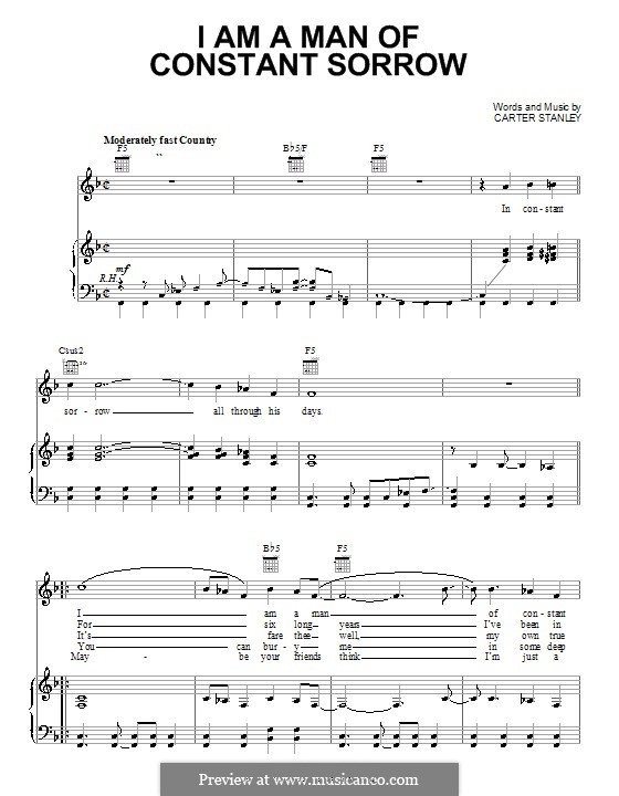 I Am A Man Of Constant Sorrow The Soggy Bottom Boys Von C Stanley Auf Musicaneo